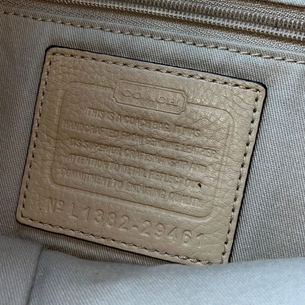Bleecker beige leather cross body bag by COACH
